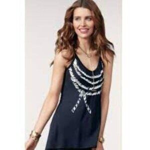 Cabi #836 Ahoy Spring Summer Navy Natuical Tank size Medium